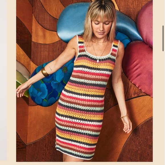 Marine Layer Dresses & Skirts - Marine Layer Fiona Crochet Dress in Multi Stripe